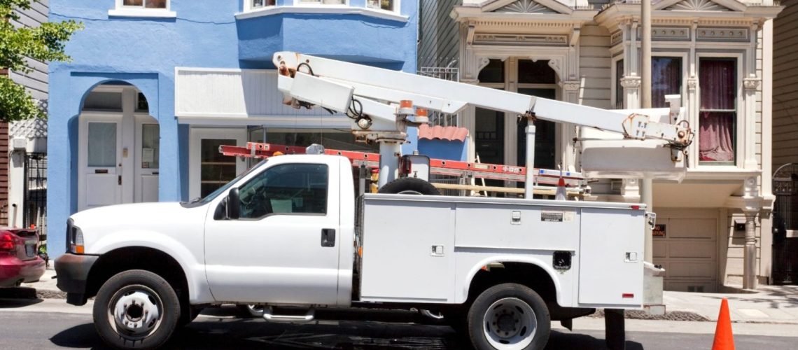 Close-up of a fleet vehicle engine undergoing routine maintenance